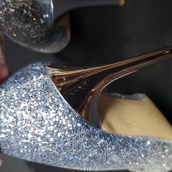 Nine West Ombre Blue and Silver Glitter Stilletto Heels, 10 - Picture 4 of 9